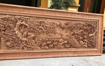 Tranh gỗ Phù Dung Công chạm khắc thủ công đẹp nhất (1)