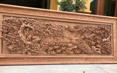 Tranh gỗ Phù Dung Công chạm khắc thủ công đẹp nhất (2)