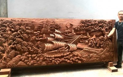 Tranh gỗ thuận buồm xuôi gió đục tay (3)
