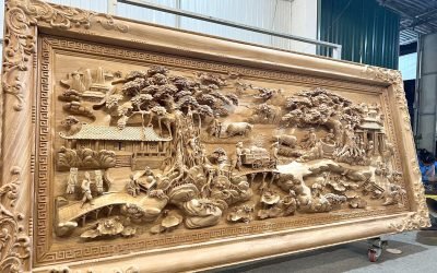 tranh gỗ làng quê (1)
